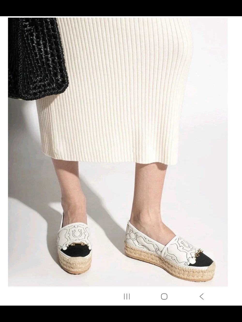 Salvatore FERRAGAMO Kim Gal White Leather Bianco Espadrilles Size 8.5 NWB